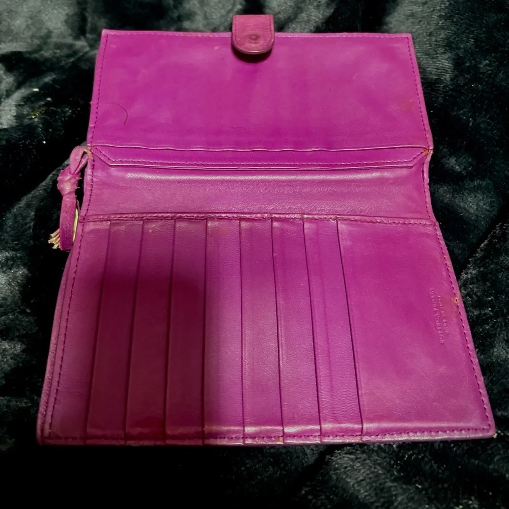 Bottega, Venetta, purpleish, cranberry wallet, good used condition